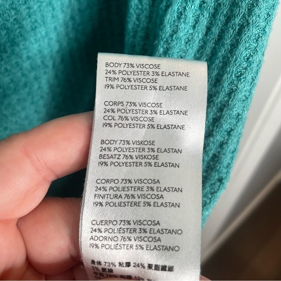 Free People We The Free North Shore Waffle Knit Thermal Tunic Top in Teal M - Picture 12 of 13